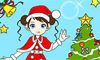 Colorie la fille de Noël