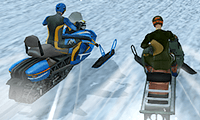 Schneemobilrennen in 3D